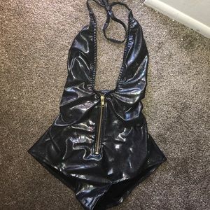 metallic leotard
