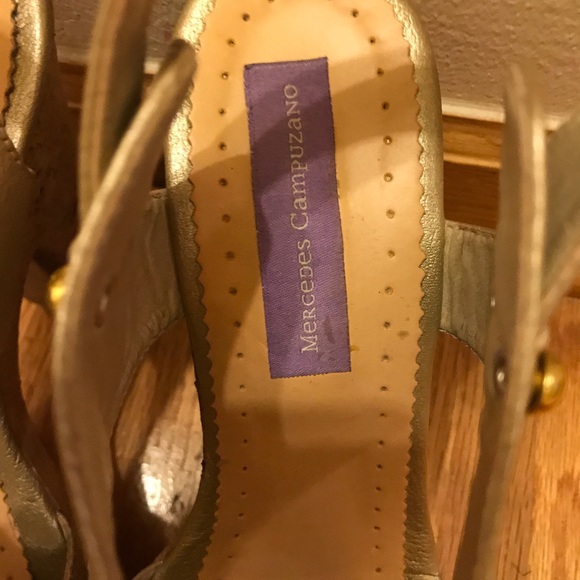 Gold Metallic platform cork sandal - Picture 4 of 6