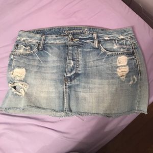 Blue jean mini skirt