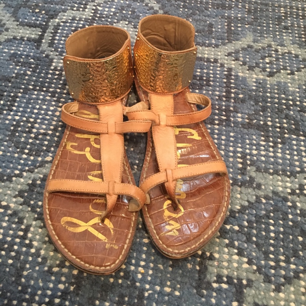 Sam Edelman Genette gold brown gladiator