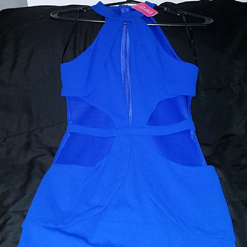 Blue Cut-out Dress