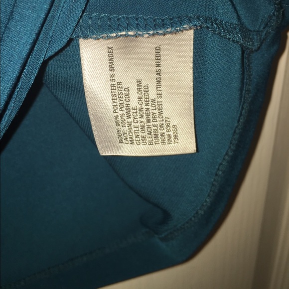 M Worthington Turquoise Blouse with Lace Sleeves - Picture 5 of 7