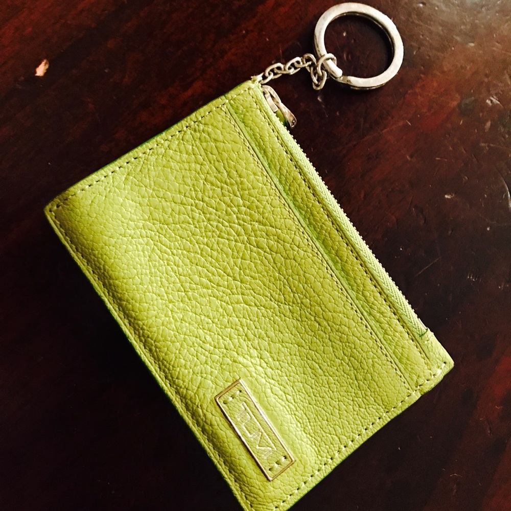 TUMI green card holder keychain