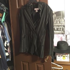 Black blazer with white stripes