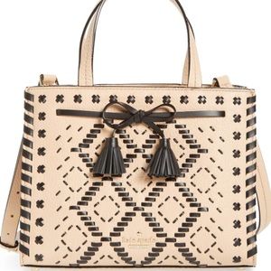 woven small hayes street - isobel leather satchel