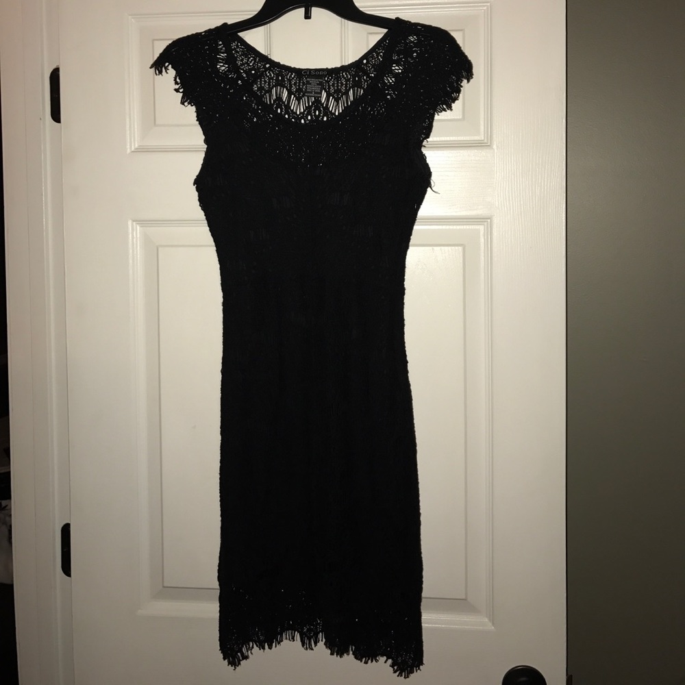 Ci Sono Black Lace Dress