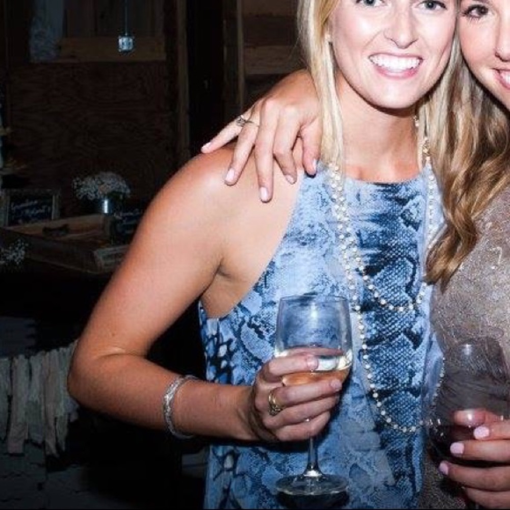 Blue Snake Print Dress