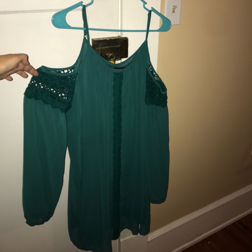 Green Off the Shoulder Dress