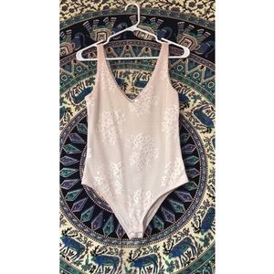 Nude lace bodysuit