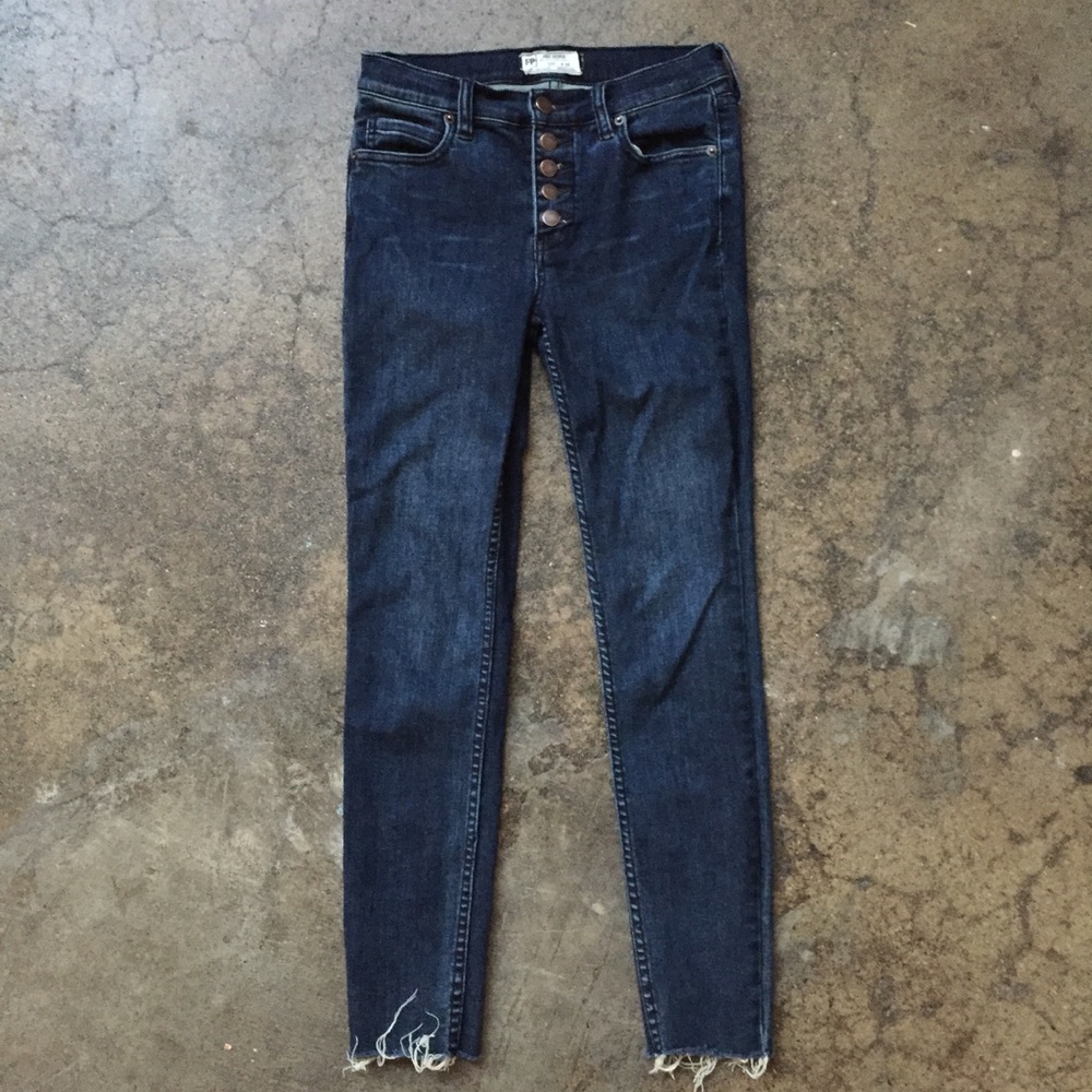 Free People Denim Button Up Jeans