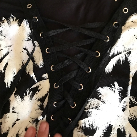 Black lace up tee!!!!! NWT - Picture 2 of 2