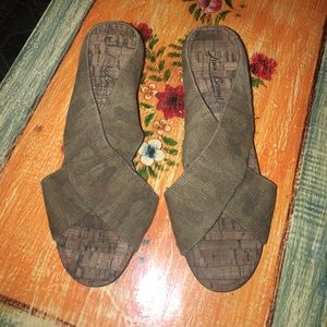 Lucky Brand Miller Criss Cross Strap Cork Wedges