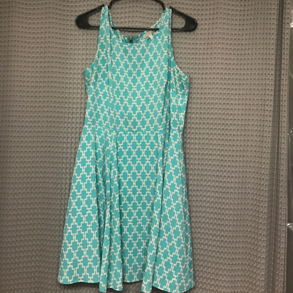 Turquoise patterned dress