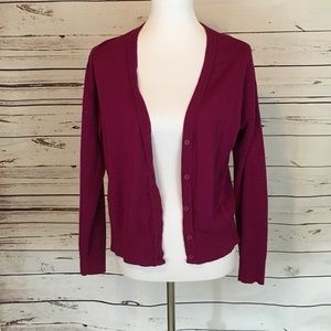 Dark Fuchsia Boyfriend Cardigan