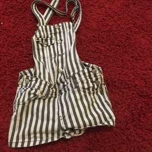 Striped overalls