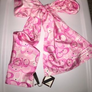 Pink Coach silk scarf