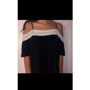 Black w/ crochet off the shoulder top