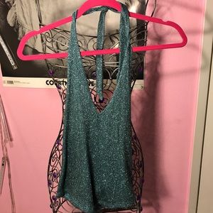 TopShop Blue Glitter Halter
