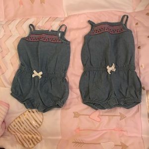 Jean girl rompers