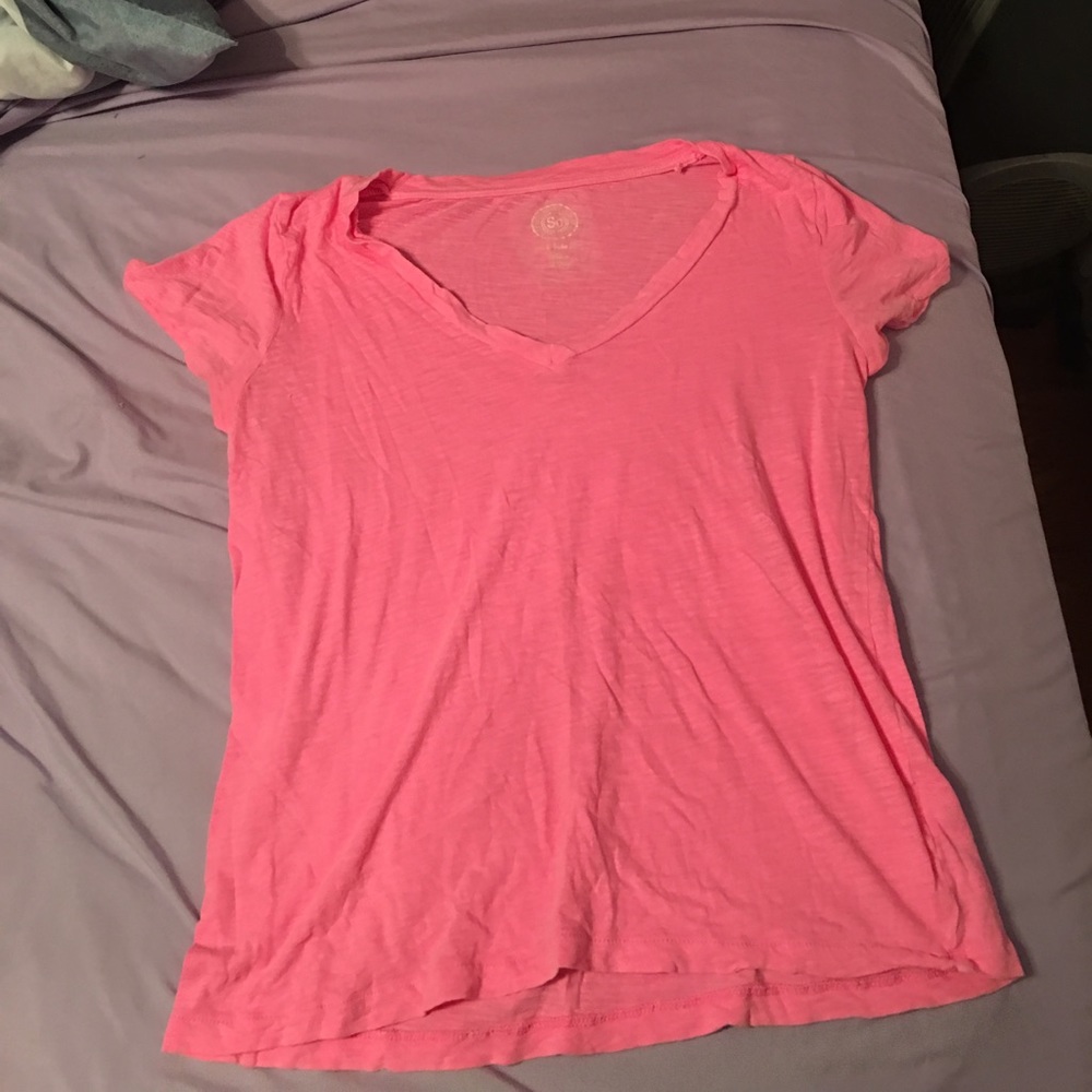 Neon pink v neck