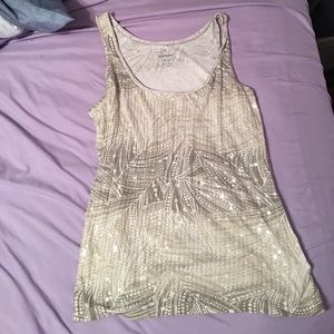 Earth tone tank top with sequins