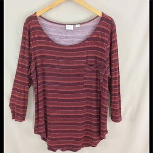 Anthropologie Postmark 3/4 sleeve tee w pocket