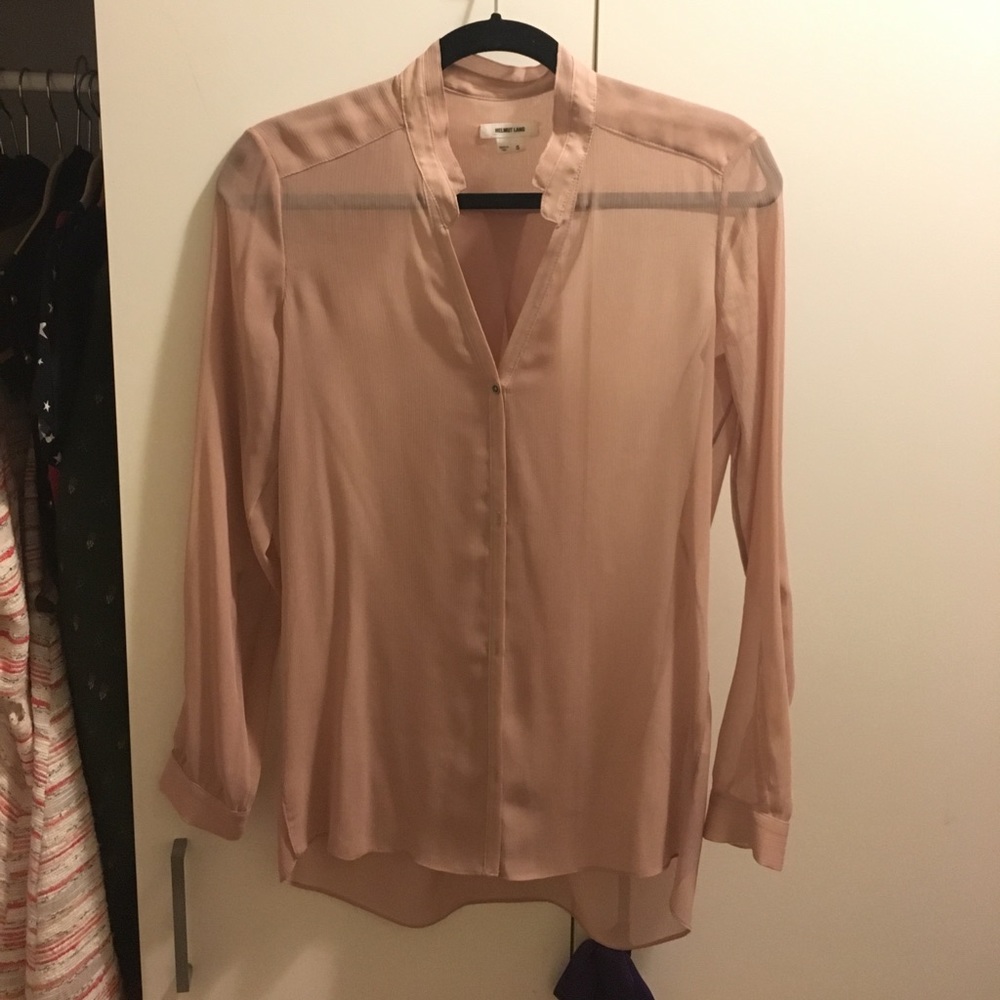 Helmet Lang Sheer Button Down Blouse