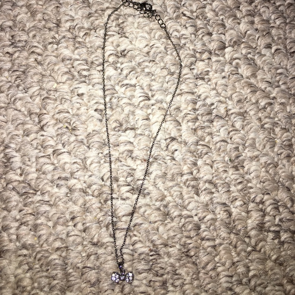 Forever 21 Dark Gray bow necklace. Never worn