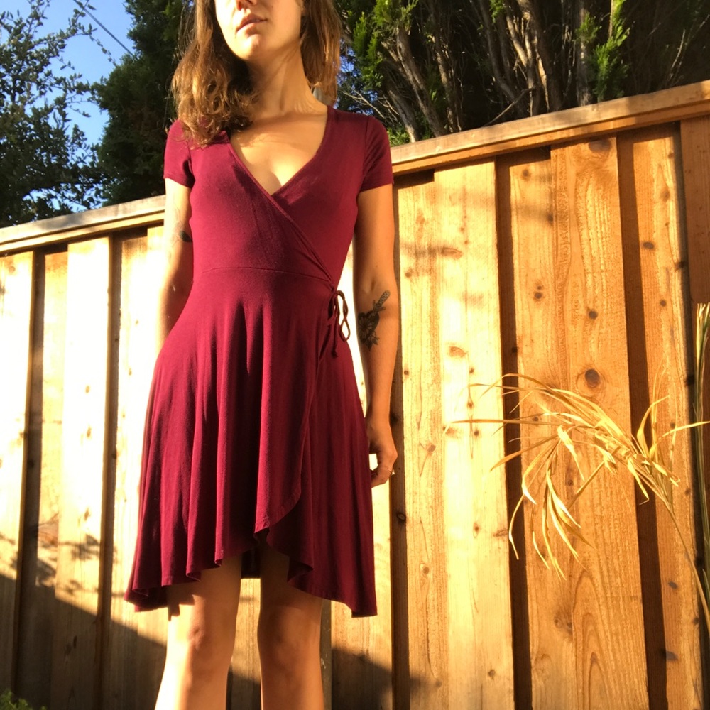 Urban Outfitters Maroon Wrap Dress
