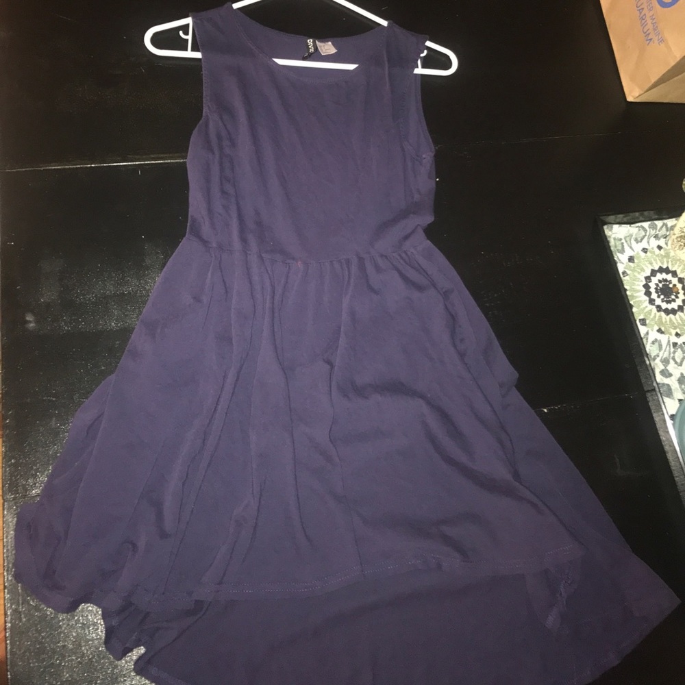 Short navy high low dress