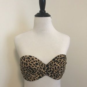 Victoria's Secret SWIM Leopard Lace up Bandeau 34B