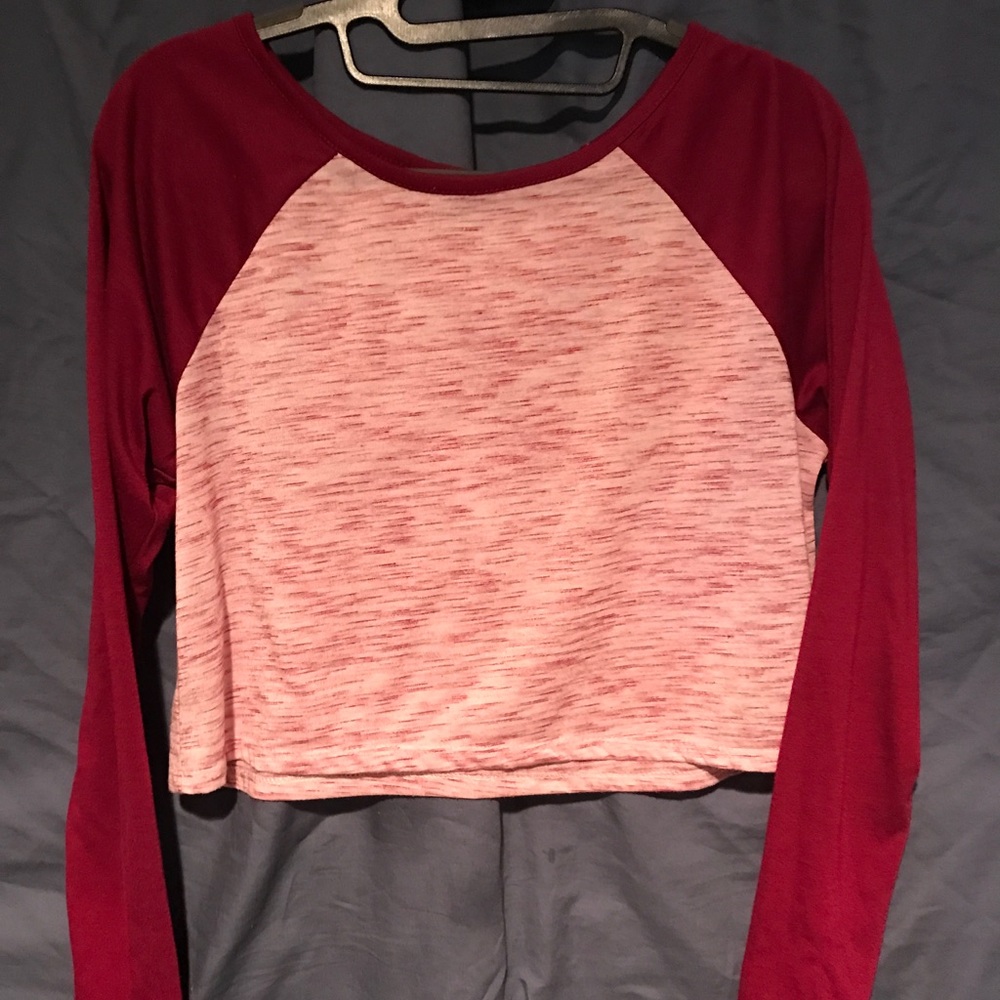 UrbanOutfitters Cropped Long Sleeved Baseball Tee!