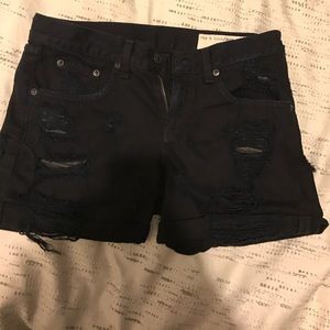 Black ripped Rag and Bone shorts