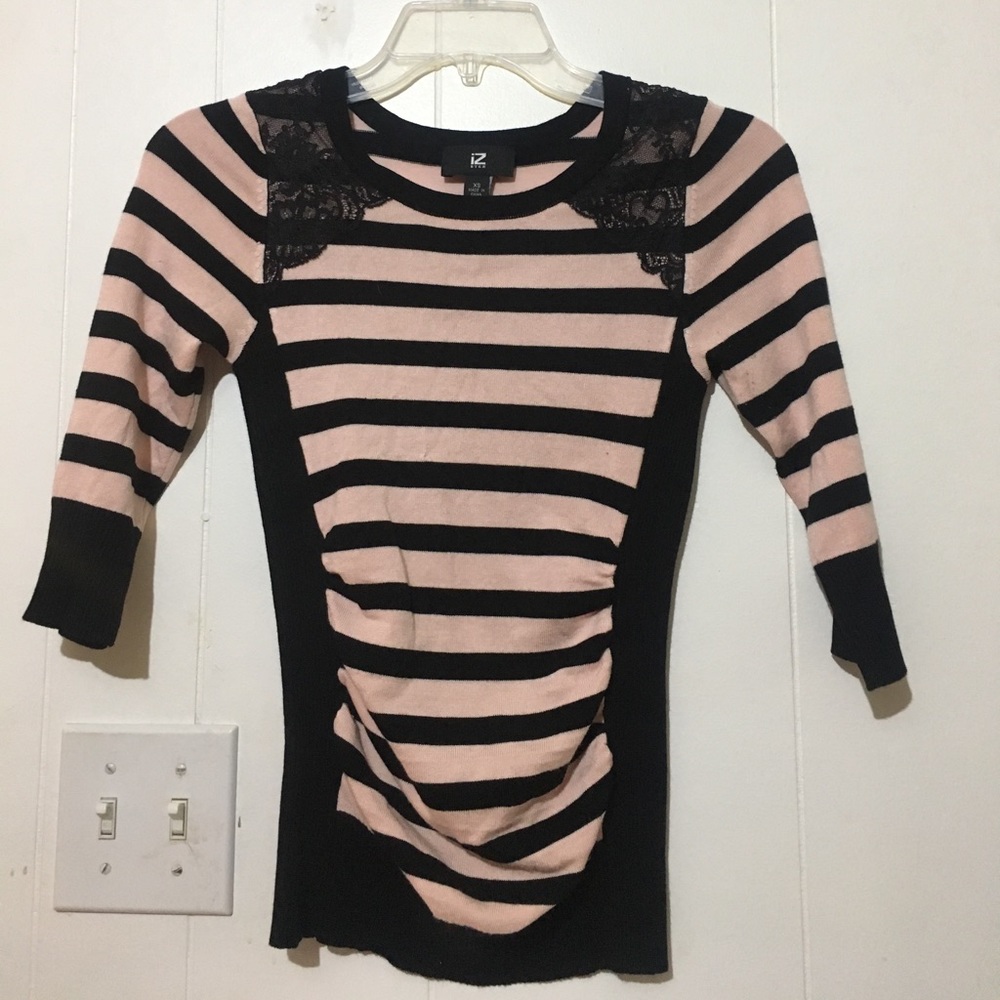 pink and black sweater