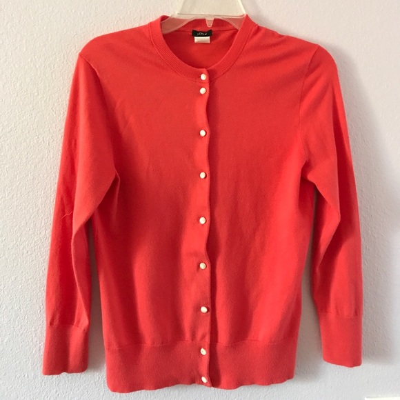 J. Crew Sweaters - J Crew bright coral cardigan