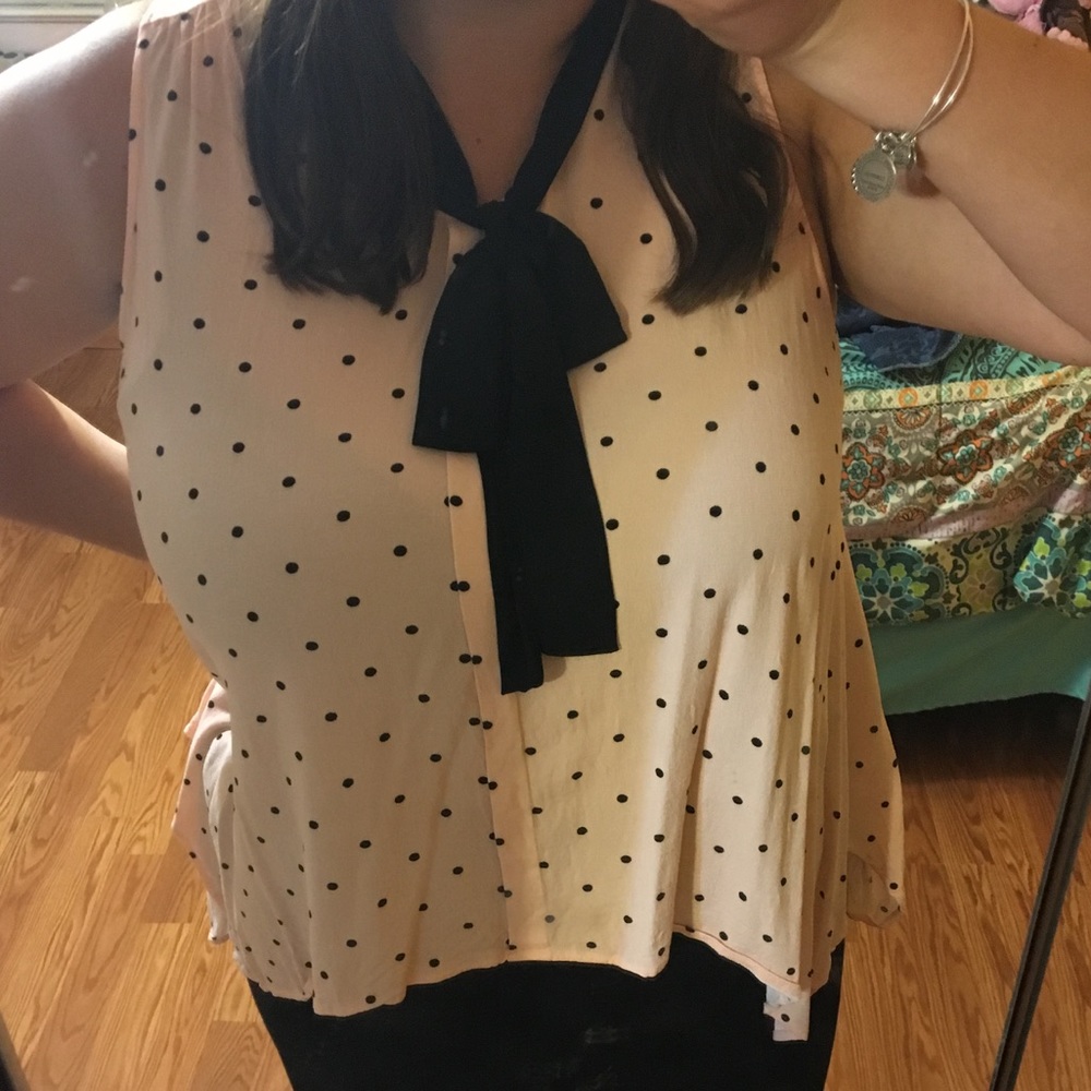 Light pink blouse with bow