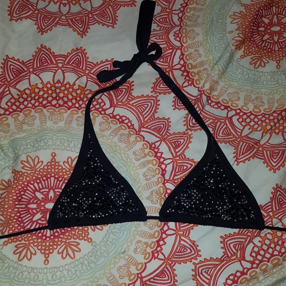Sexy black studded VS bikini top