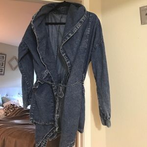 Oversized blue denim jacket