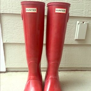 Red Hunter Boots Size 8