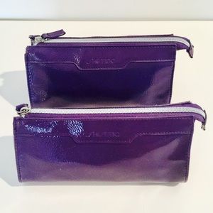 Shiseido Purple Patent Makeup/Cosmetic Bags (2ct)