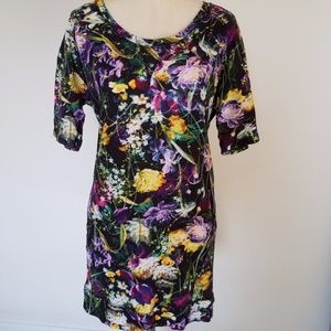 Floral Printed Waffle Fabric Dress