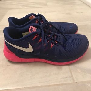 Nike Blue and Pink Shoes