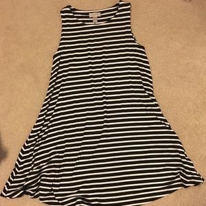 LOFT striped sleeveless cotton knit dress
