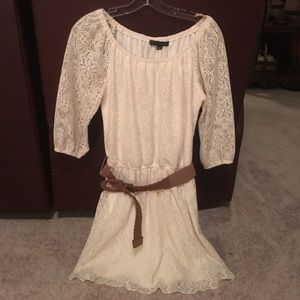 White dress with matching belt