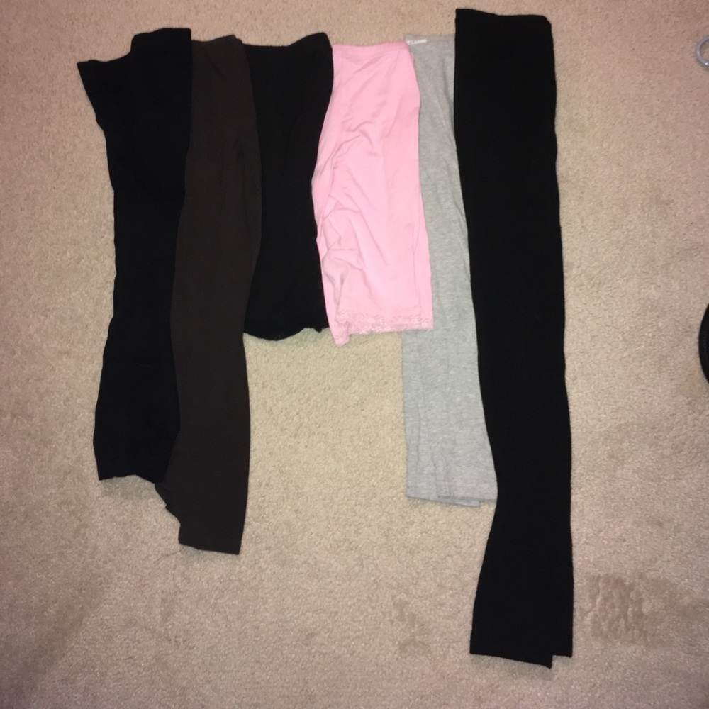 Variety of Solid Color Leggings Small 6 Total