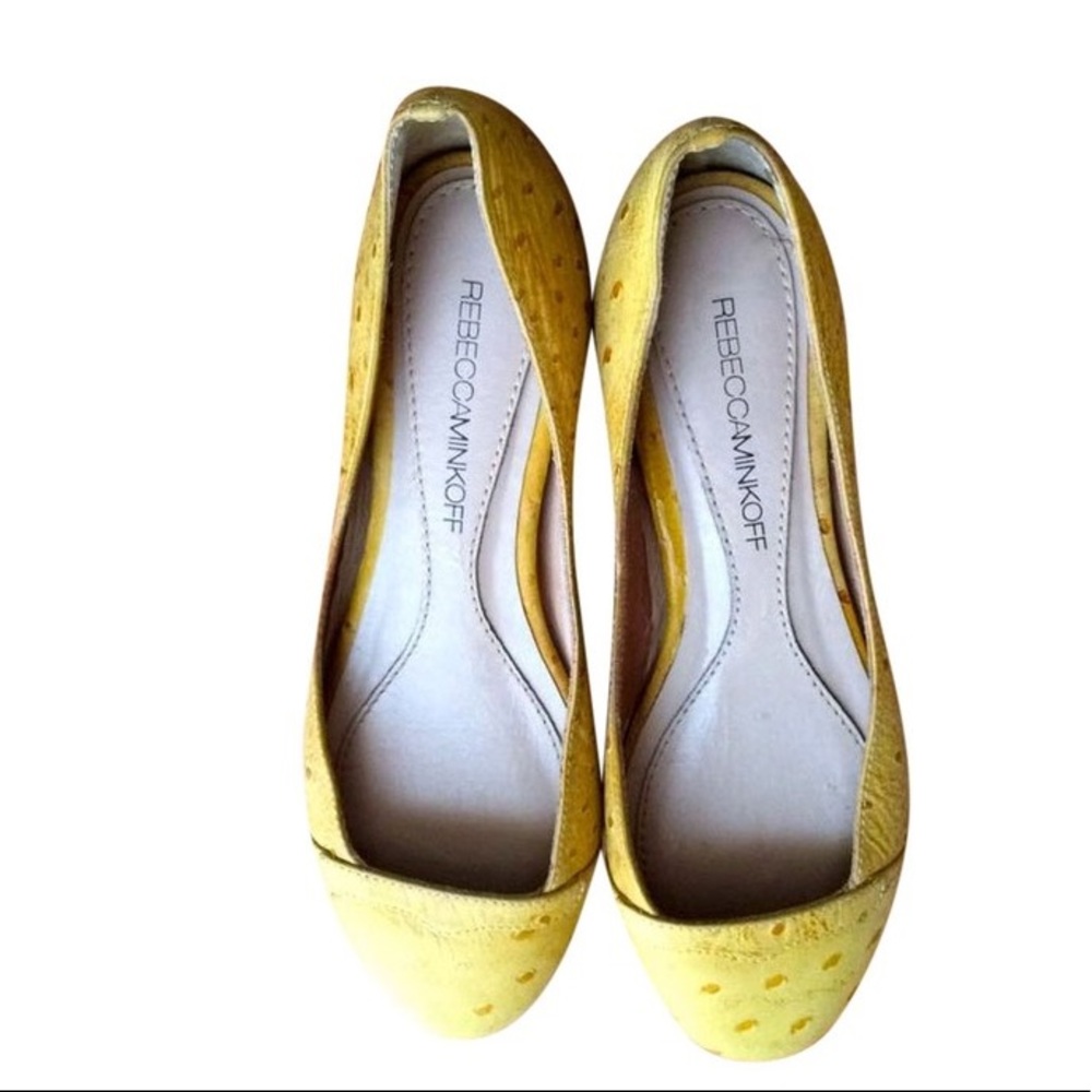 Rebecca Minkoff Ostrich Embossed  Leather Flat.
