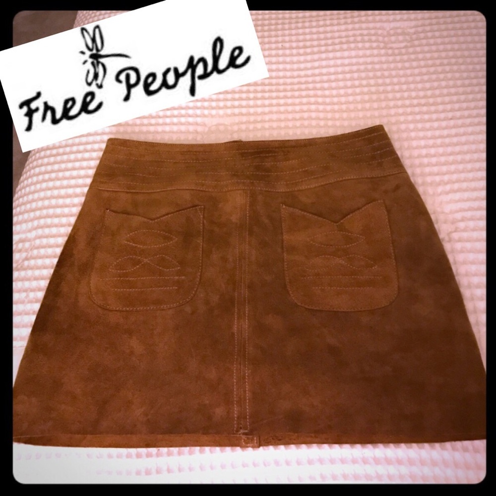 FREE PEOPLE suede skirt - Picture 1 of 6