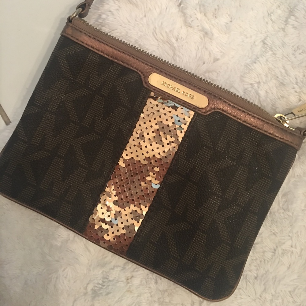 MICHAEL Michael Kors Brown Sequin Crossbody Bag ✨