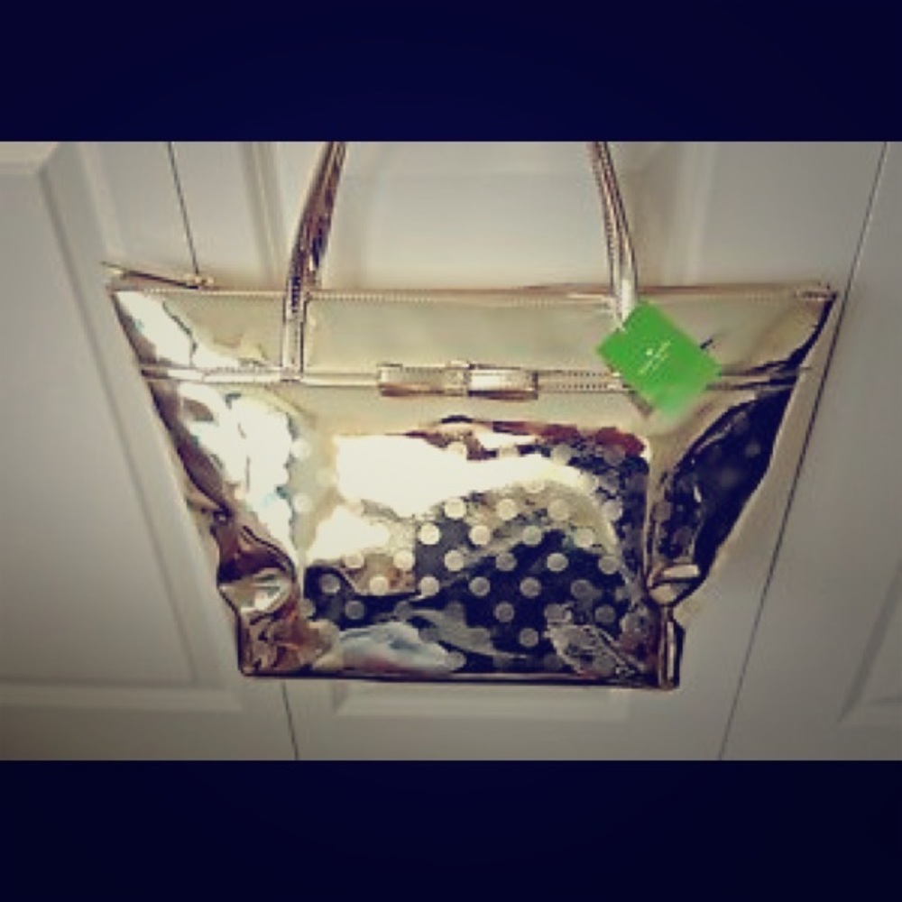 Gold Metallic Polka Dot Kate Spade Tote