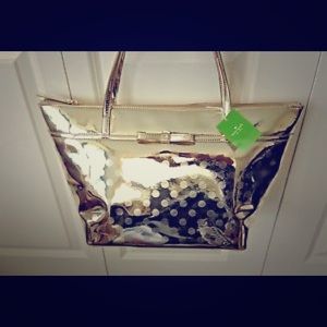 Gold Metallic Polka Dot Kate Spade Tote